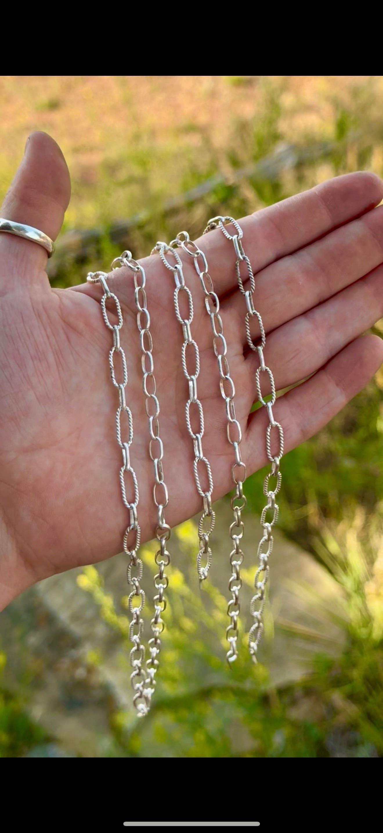 Handmade Rolo/Paperclip Chain By the Inch