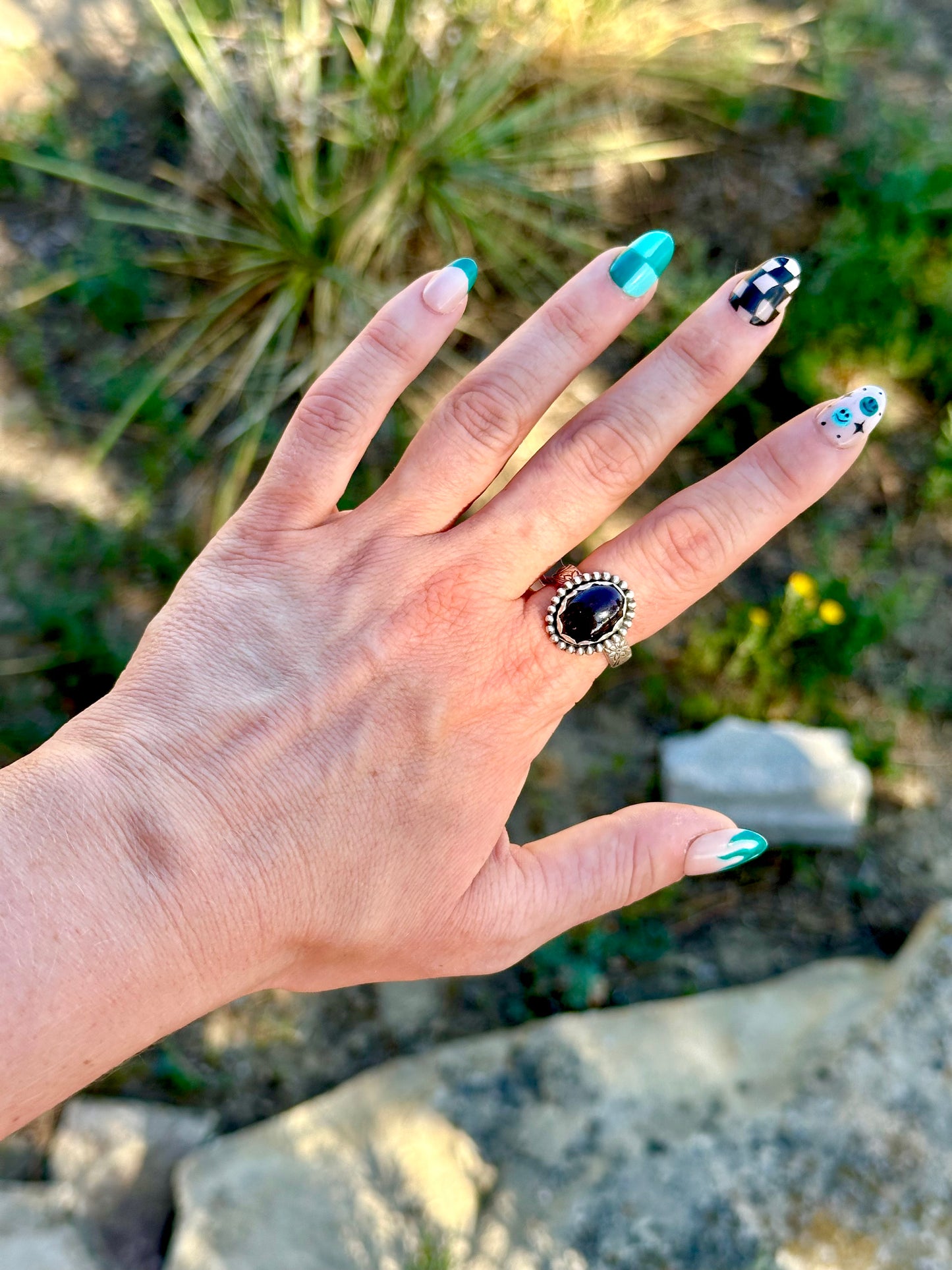 Bloodstone & Bridle Ring