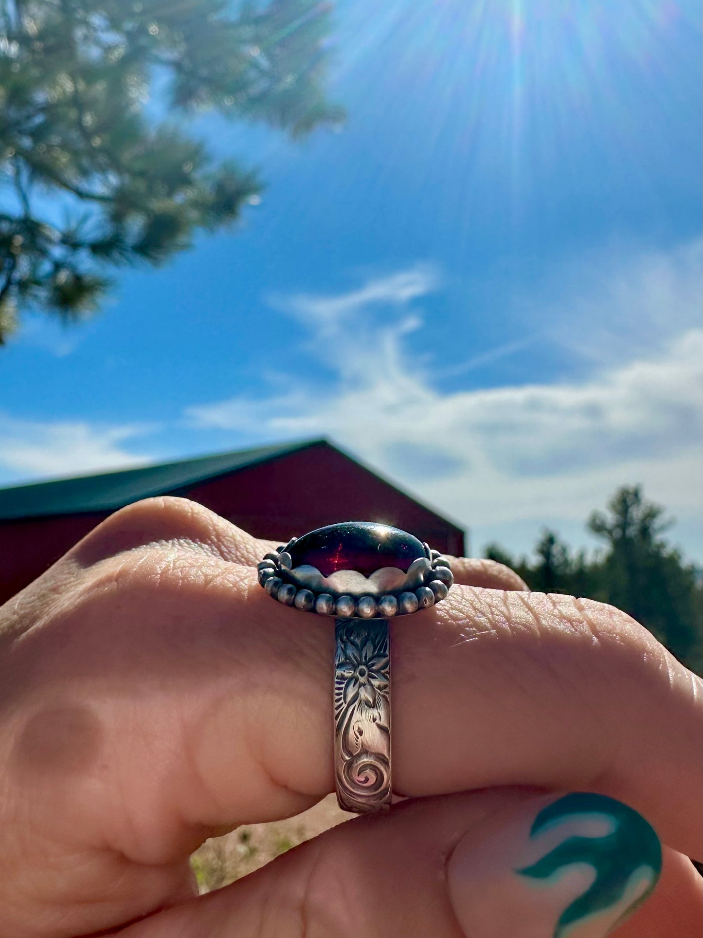 Bloodstone & Bridle Ring